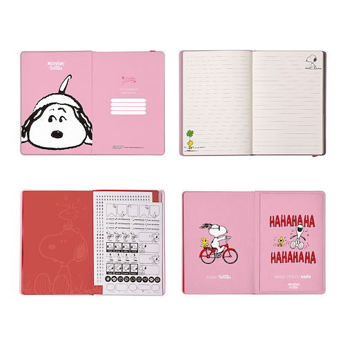 MOOVING Notes Tapa dura Snoopy Cuaderno A5 Rayado con Elastic.