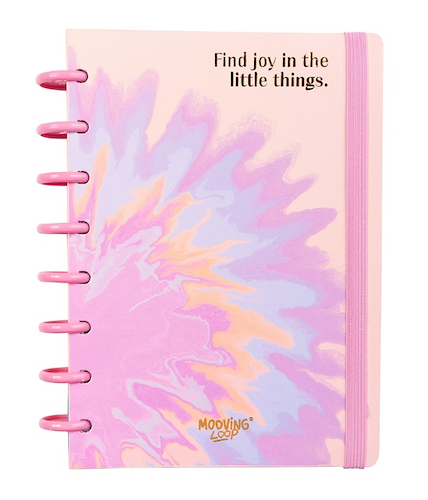 MOOVING Cuaderno Loop a Discos Retro 3 Caratulas+ Stickers+80 hjs. Rayadas+Stencil+Sobre Plastico