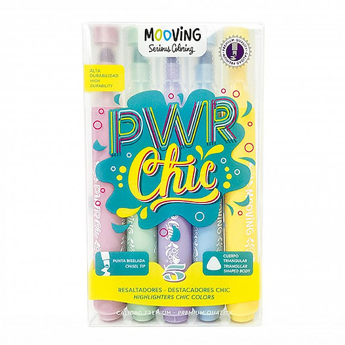 MOOVING Resaltador Chic x 5 Escritura Artistica
