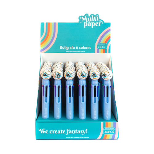 MULTIPAPERS Boligrafo Pelota 6 En 1 Escritura X6 Colores
