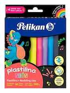 PELIKAN Plastilina X 10 Neon Arte Escolar