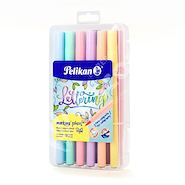 PELIKAN Marcadores Pincel x 12 Pastel Escritura Artistica