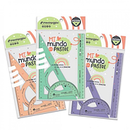 PIZZINI Set Geometrico Pastel Reglas/Gomas/Sacapuntas