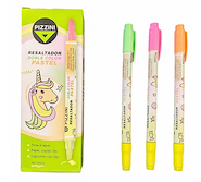 PIZZINI Resaltador Doble Punta Pastel Escritura