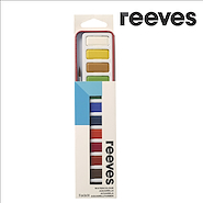 REEVES Acuarelas x 12 Pastillas Estuche Lata + Pincel