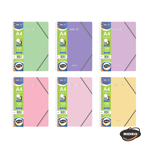 RIDEO Cuaderno + carpeta 3 Solapas Cuaderno 70 grs A4 Soft 120hjs