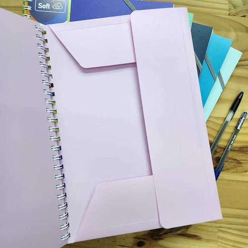 RIDEO Cuaderno + carpeta 3 Solapas Cuaderno 70 grs A5 Summer 120hjs Rayado