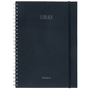 RIDEO Cuaderno A4  EcoBlack c/elastico 120hjs Cuaderno 70 grs Rayado