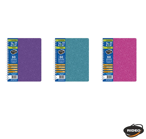 RIDEO Cuaderno 21 x 27  Pastel Entelado Cuaderno 106 grs