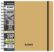 ROME Cuaderno 21x21 Sketch EcoNaturale 250g Técnicas Mixtas / 20 hojas