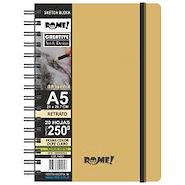 ROME Cuaderno A5 Sketch EcoNaturale 250g Técnicas Mixtas / 20 hojas