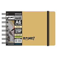 ROME Cuaderno A6 Sketch EcoNaturale 250g Técnicas Mixtas / 20 hojas