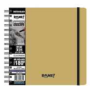 ROME Cuaderno 21x21 Sketch Eco White 180g Técnicas Mixtas / 48 hojas