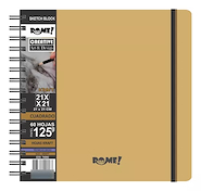 ROME Cuaderno 21x21 Sketch EcoKraft 125g Técnicas Secas / 60 hojas