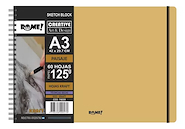 ROME Cuaderno A3 Sketch EcoKraft 125g Técnicas Secas / 60 hojas
