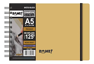 ROME Cuaderno A5 Sketch EcoKraft 125g Técnicas Secas / 60 hojas