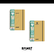 ROME Cuaderno A5 Kraft 120 hjs Cuaderno C/elastico Rayado 70 grs