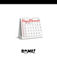 ROME Calendario Apaisado Rojo Con Espiral - A6 Carpita