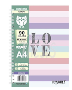 ROME Cuaderno A4 Rainbow Cuaderno 90 hojas 90 grs