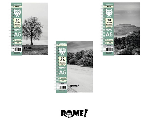 ROME Cuaderno A5 Cuaderno 90 hojas 90 grs