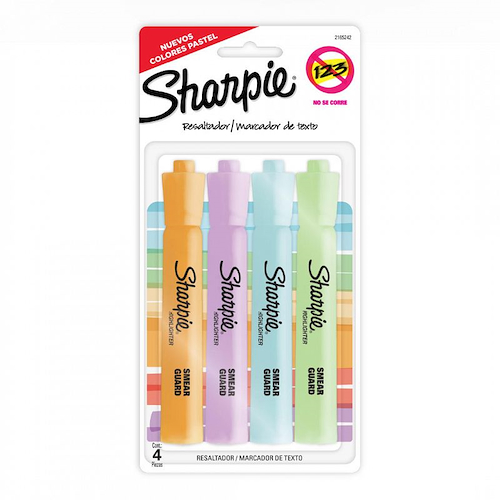 SHARPIE Resaltador Blister X 4 Pastel Accent Tank Neon