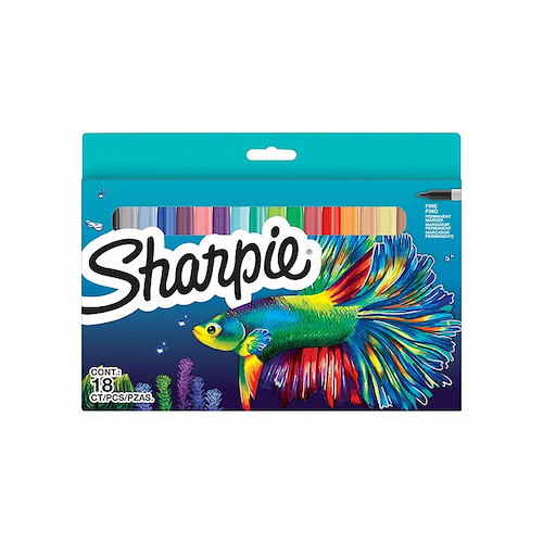SHARPIE Marcador X 18 Finos Blister X 12 Surtidos