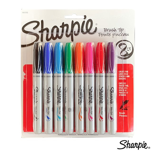 SHARPIE Blister X 8 Brush Permanente