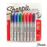 SHARPIE Blister X 8 Brush Permanente