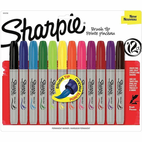 SHARPIE Blister X 12 Brush Permanente