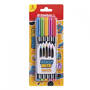 SIMBALL MICRO Marcadores Brush Hit Disco Blister X 5 Escritura