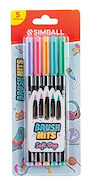 SIMBALL MICRO Marcadores Brush Hit Soft Pop Blister X 5 Escritura