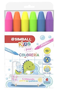 SIMBALL MICRO Crayones Para Bañera X 6 Escritura Escolar