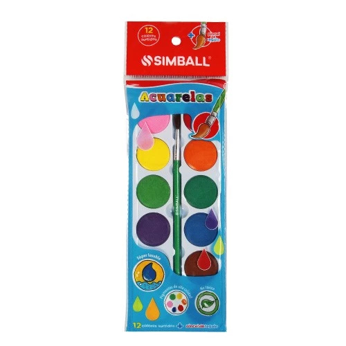 SIMBALL MICRO Acuarelas X 12 Arte Escolar