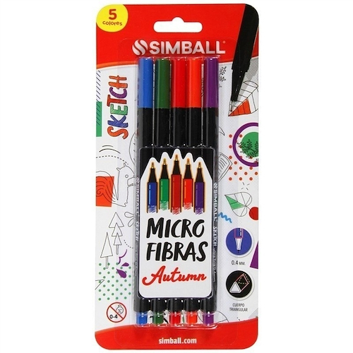 SIMBALL MICRO Microfibra Micro Blister X 5 Autumn Escritura