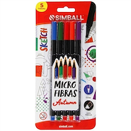 SIMBALL MICRO Microfibra Micro Blister X 5 Autumn Escritura