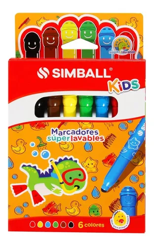 SIMBALL MICRO Marcadores Superlavables X 6 Escritura Escolar