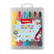 SIMBALL Crayones Gel X 6 Acuarelables Escritura Escolar