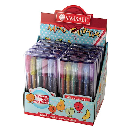 SIMBALL Roller Ball Gel Glitter Mini x6 Escritura
