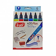TRABI Marcador 420 Al Agua X6 Neon Punta redonda