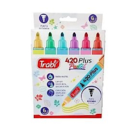 TRABI Marcador 420 Al Agua X6 Pastel Punta redonda