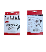 TRABI Marcadores Big Brush X 6 Grises Escritura