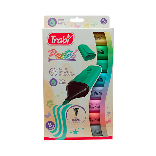 TRABI High Resaltador Pastel X 8 Escritura