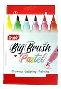 TRABI Marcadores Big Brush X 6 Pastel Escritura