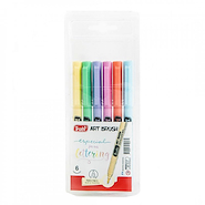 TRABI Marcador Art Brush x 6 Pastel Escritura