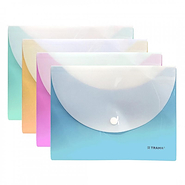 TRAMA Sobre Plastico A4 Bicolor Boton Pastel Organizadores
