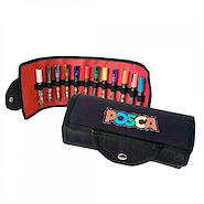 UNIBALL Wallet Marcador UniPosca PC-5M x 12 Punta 1.8 - 2.5 MM 12 Colores Cartuchera
