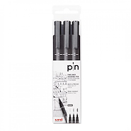 UNIBALL Marcador UniPin Set x 3 Negro 0.1 - 0.3 - 0.5