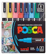 UNIBALL Marcador UniPosca PC-1M x 8 Punta 0.7 MM 8 Colores
