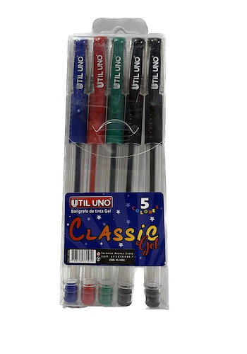 UTIL UNO Boligrafo Gel x 5 Blister Gel