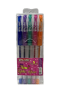 UTIL UNO Boligrafo Gel Glitter x 5 Blister Gel